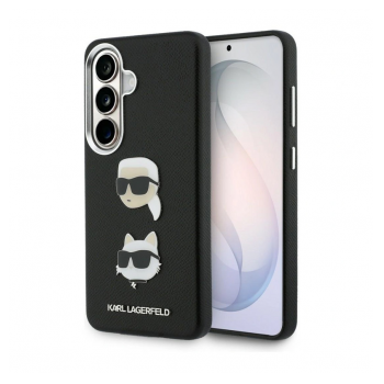 Maska Karl Lagerfeld Saffiano Double Heads Metal za Samsung S26 Plus/ S946B crna