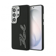 Maska Karl Lagerfeld Grained Signature Metal Resin Logo za Samsung S26 Ultra/ S948B crna