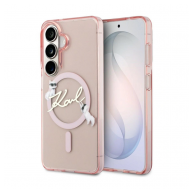 Maska Karl Lagerfeld IML KC Script MagSafe za Samsung S26/ S941B roze