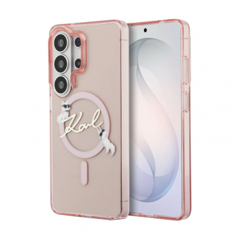 Maska Karl Lagerfeld IML KC Script MagSafe za Samsung S26 Ultra/ S948B roze