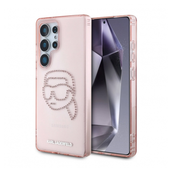 Maska Karl Lagerfeld Rhinestones K. Head Logo za Samsung S25 Ultra/ S938B pink