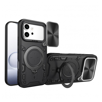 Maska Iron Shield Ring za Honor 600 Pro crna