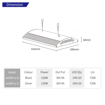 WeekAqua LED lampa A430 Pro