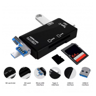Citac kartica USB 6u1 OTG crni