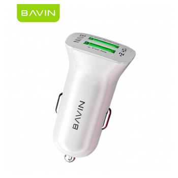 Auto punjac Bavin PC253 2XUSB 2,4A beli