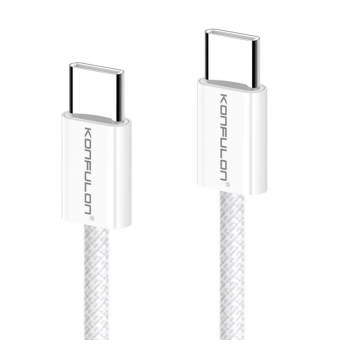Kabel KONFULON DC82 60W Type-C na Type-C beli 1m