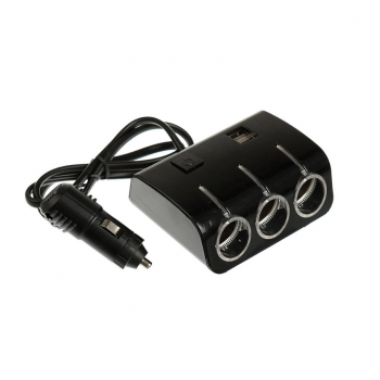 Adapter uticnica za auto 3u1 crni