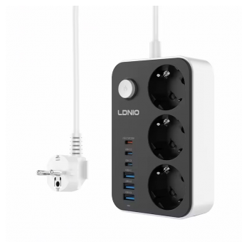 Produzni kabel LDNIO SE3631C 3 uticnice 3xUSB 3xType-C 2m
