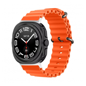 Silikonska narukvica Ocean Band za pametni sat Samsung Galaxy watch Ultra 47 mm narandzasta