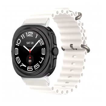 Silikonska narukvica Ocean Band za pametni sat Samsung Galaxy watch Ultra 47 mm bela