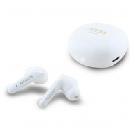 Bluetooth slusalice AirPhones Guess Flat Classic Logo Electroplated bela
