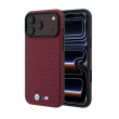 Maska BMW M Carbon Metal Logo MagSafe za iPhone 17 Pro/ 18 Pro burgundy