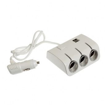 Adapter uticnica za auto 3u1 beli