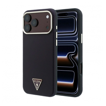 Maska Guess Kevlar Triangle Logo MagSafe za iPhone 17 Pro / 18 Pro burgundy