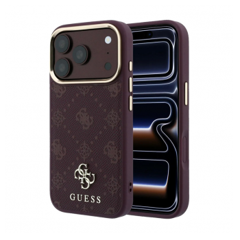 Maska Guess Peony 4G Small Logo MagSafe za iPhone 17 Pro Max/ 18 Pro Max burgundy