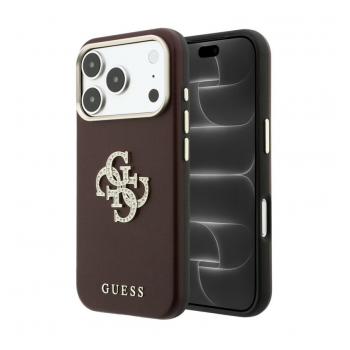 Maska Guess Smooth & Big Strass Logo za iPhone 17 Pro Max/ 18 Pro Max burgundy