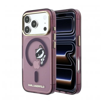 Maska Karl Lagerfeld Peekaboo Logo MagSafe za iPhone 17 Pro Max/ 18 Pro Max burgundy